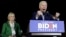 2020年3月3日民主党总统参选人前副总统乔·拜登在妻子吉尔（Jill）的陪同下在洛杉矶初选之夜集会上发表讲话。