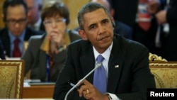 U.S. President Barack Obama is seen at the first working session of the G20 Summit in Constantine Palace in Strelna, near St. Petersburg, September 5, 2013.