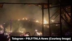 TNLA အဖွဲ့က ထုတ်ပြန်ထားသည့် မိုးကုတ်မြို့ ဗုံးကြဲတိုက်ခိုက်ခံရမှုကြောင့် ပျက်စီးသွားတဲ့အဆောက်အဦ (ဖေဖော်ဝါရီ ၁၀၊ ၂၀၂၅)