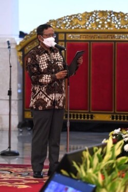 Menko Polhukam Mahfud MD menyebut peristiwa Karhutla turun signifikan sampai 88 persen dibandingkan dengan Karhutla yang terjadi di tahun 2015. (Foto: Biro Setpres)