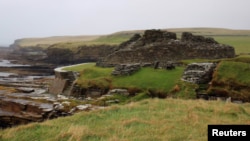 This file photo shows the exterior of Iron Age building Midhowe Broch on the island of Rousay, Orkney, Scotland, on September 25, 2019. (REUTERS/George Sargent)