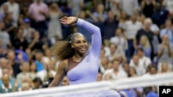 FILE - Serena Williams celebrates after defeating Anastasija Sevastova, of Latvia, during the semifinals of the U.S. Open tennis tournament, Thursday, Sept. 6, 2018, in New York. 