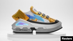 A virtual sneaker made by digital fashion company RTFKT in collaboration with the fund A16z is seen in this render obtained by Reuters on August 10, 2021. RTFKT INC/Handout via REUTERS