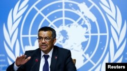 Newly elected Director General of the World Health Organization (WHO) Tedros Adhanom Ghebreyesus attends a news conference at the United Nations in Geneva, Switzerland, May 24, 2017.
