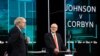 Le leader conservateur Boris Johnson et le chef du parti travailliste Jeremy Corbyn, au cours d'un débat télévisé à Londres le 19 novembre 2019. (Crédit: Jonathan Hordle / ITV)
