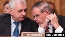 미국 민주당 잭 리드 상원의원(왼쪽)과 밥 메넨데즈 상원의원. 사진 제공: 잭 리드 상원의원실.