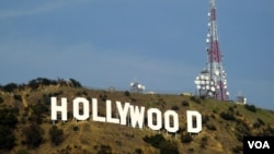 位于美国洛杉矶的好莱坞地标（美国之音记者 国符拍摄）