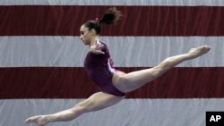 Jordyn Wieber competes in balance beam during the women's senior division at the US gymnastics championships on June 10, 2012 in St. Louis. Wieber took first place overall in the competition. 