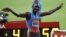Kenya's David Rudisha celebrates after winning the men's 800 metres at the IAAF Diamond League athletics meeting, Saint-Denis, France, July 6, 2012.