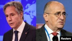 토니 블링컨(사진 왼쪽) 미 국무장관과 즈비그뉴 라우 폴란드 외무장관. (자료사진)