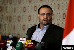 Saleh al-Sumad, head of the Yemen Houthi movement's politburo, delivers a speech at a ceremony during which a political council to rule the country was announced in Sana'a, Yemen Aug. 6, 2016.