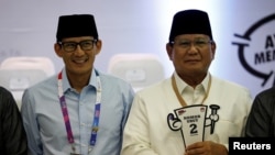 Pasangan Capres-Cawapres No. urut 2: Prabowo Subianto (kanan) dan Sandiaga Uno (foto: ilustrasi).