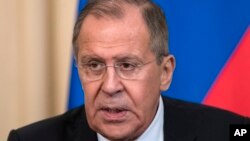 Menteri Luar Negeri Rusia, Sergei Lavrov di Moskow, Rusia, 13 April 2018. (Foto: dok).