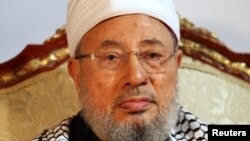 FILE - Qatar's Egyptian-born cleric Sheikh Youssef al-Qaradawi 