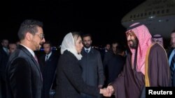 Mohammed ben Salmane à son arrivée à Washington, D.C., USA, le 19 mars 2018. 