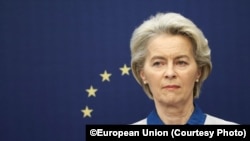 资料照：欧盟委员会主席乌尔苏拉·冯德莱恩(Ursula von der Leyen)2023年12月7日出席欧中峰会。