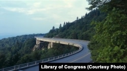 The Linn Cove Viaduct, one of many popular stops along the Blue Ridge Parkway