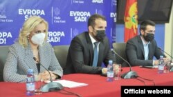 Crnogorska ministarka zdravlja Jelene Borovinić Bojović na konferenciji za novinare sa ministrom finansija Milojkom Spajićem (Foto: gov.me, Z.Đurić)