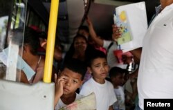 Venezuelan refugees arrive at a UNHCR shelter in Manaus, Brazil, May 4, 2018.