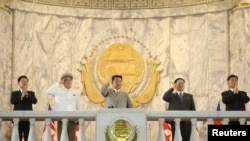 김정은 북한 국무위원장이 9일 평양에서 열린 정권수립 73주년 열병식에 참석했다.