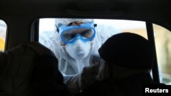 General view of a closed gate at Pakistan and Iran's border posts, after Pakistan sealed its border with Iran following the coronavirus outbreak, at the border post in Taftan, Feb. 25, 2020. 