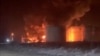 Russia says Ukrainian drone attack sparks oil depot fire in Krasnodar