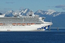 FILE - The Grand Princess cruise ship in Gastineau Channel in Juneau, Alaska, May 30, 2018.