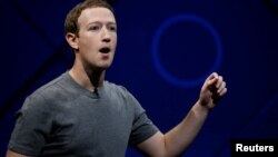 Le fondateur et PDG de Facebook, Mark Zuckerberg, lors de la conférence annuelle des développeurs Facebook à San Jose, Californie, le 18 avril 2017.