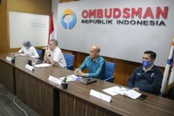 Suasana konferensi Pers oleh Ombudsman RI terkait saran perbaikan rangkap jabatan komisaris BUMN, Selasa, 4 Agustus 2020. (Foto: Ombudsman RI)