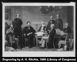 First reading of the Emancipation Proclamation before the cabinet.