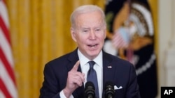 조 바이든 미국 대통령이 15일 백악관에서 연설했다.