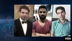  از راست:‌ وحید افکاری، نوید افکاری، و حبیب افکاری