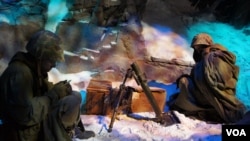 콴티코 해병대 박물관 내 장진호 전투의 방의 모습.