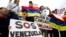FILE - Demonstrators who are against the Venezuelan government chant outside of the Organization of American States during the special meeting of the Permanent Council, in Washington, April 3, 2017, to consider the recent events in Venezuela.