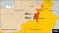 Peta wilayah Angoor Adda,Waziristan Selatan, Pakistan (Foto: dok).
