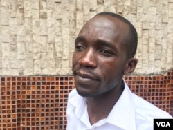 Goodlife Mudzingwa, program manager for Community Water Alliance, says there is nothing to celebrate on World Water Day as the government commits only 0.4 percent of the budget to provision of clean water, March, 2017. (C. Mavhunga/VOA)