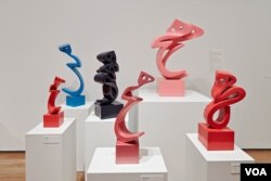 Parviz Tanavoli’s “Heech” garden at the Davis Museum in Massachusetts. (Photo: S. Dehghan / VOA)