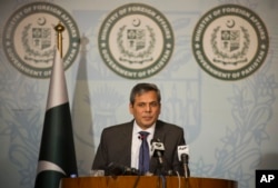 FILE - Pakistan's foreign ministry spokesman Nafees Zakaria in Islamabad, Pakistan.