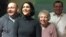 Former Iranian prisoner Jason Rezaian, left, is shown with his family shortly after his release. From second left, his wife, Yeganeh Salehi, his mother, Mary Rezaian, and his brother Ali Rezaian.