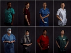 A combination picture shows East Lancashire NHS Trust healthcare workers; Junior Doctor Rahila Dusu, Consultant Orthodontist Charlotte Dugale, Staff Nurse Michaela Gildley-Taylor, Student Nurse Ruby Jocelyn, ICU Nurse Jacqui Jocelyn, Doctor Zebun Nissa,…