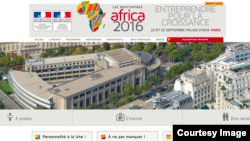 La Une du site des "Rencontres Africa 2016", le 6 septembre 2016.