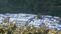 Many of the hazelnut migrant workers have to stay in state run camps (D. Jones/VOA)