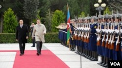 Azərbaycan prezidenti İlham Əliyev vəGürcüstan prezidenti Mixeil Saakaşvili.