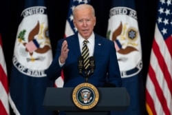 FILE - President Joe Biden delivers remarks to State Department staff, in Washington, Feb. 4, 2021.
