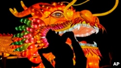 资料照片: 2024年2月8日北京后海附近庆祝农历新年的龙灯