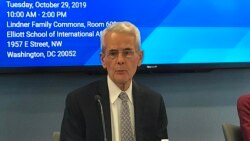 美国乔治华盛顿大学国际事务实践教授沙特2019年10月29日参加台海两岸关系座谈会（美国之音锺辰芳拍摄）