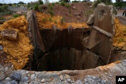 An abandoned gold mine from which miners were rescued is pictured in Stilfontein, South Africa, Jan. 16, 2025.