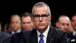 Wakil Direktur FBI Andrew McCabe berbicara dihadapan Komite Intelijen Senat dalam sidang dengar pendapat di Capitol Hill, di Washington, 7 Juni 2017.