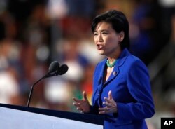 Rep. Judy Chu, D-Calif., speaks during the third day of the Democratic National Convention in Philadelphia, July 27, 2016.