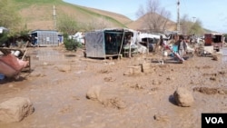 تصویر آرشیف - صحنه ای از سیلاب در فاریاب